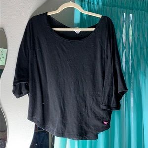 a black victoria secret pink shirt